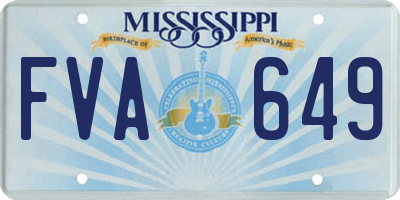 MS license plate FVA649