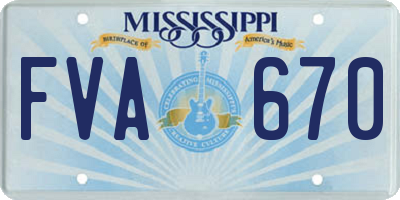 MS license plate FVA670