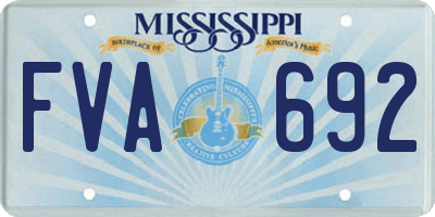 MS license plate FVA692