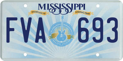 MS license plate FVA693