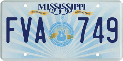 MS license plate FVA749
