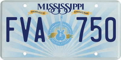 MS license plate FVA750