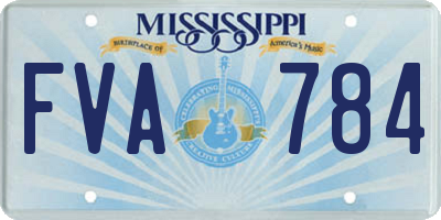 MS license plate FVA784
