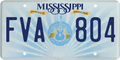 MS license plate FVA804