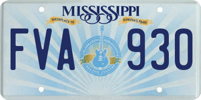MS license plate FVA930