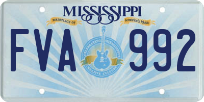 MS license plate FVA992