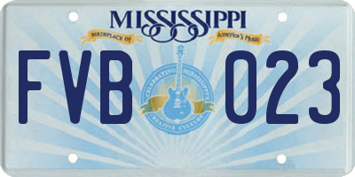 MS license plate FVB023