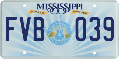 MS license plate FVB039