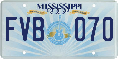 MS license plate FVB070