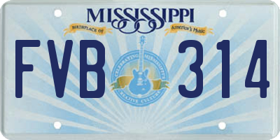 MS license plate FVB314