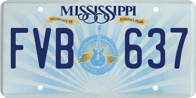 MS license plate FVB637