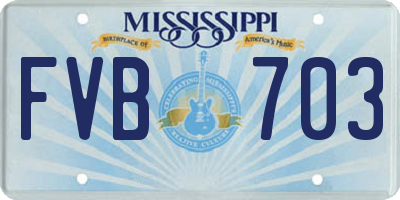 MS license plate FVB703