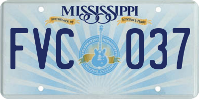 MS license plate FVC037