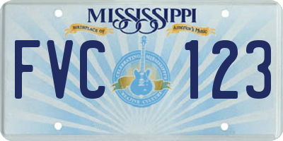 MS license plate FVC123