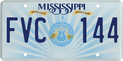 MS license plate FVC144