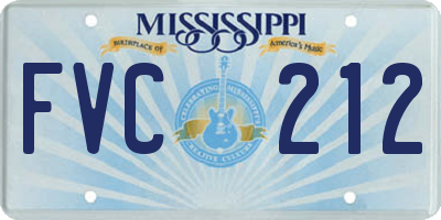 MS license plate FVC212