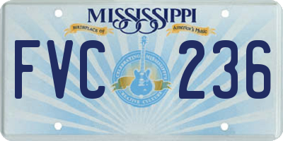 MS license plate FVC236