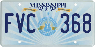 MS license plate FVC368