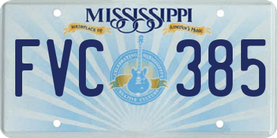 MS license plate FVC385