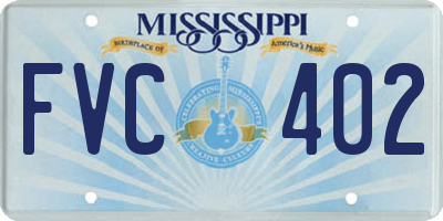 MS license plate FVC402