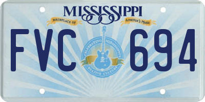 MS license plate FVC694