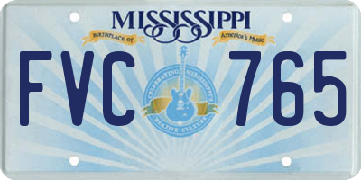 MS license plate FVC765