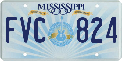 MS license plate FVC824