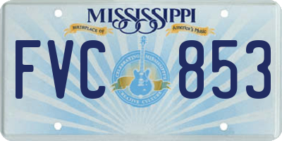 MS license plate FVC853