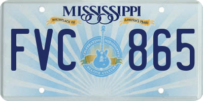 MS license plate FVC865