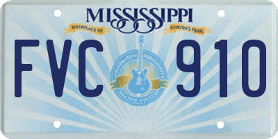 MS license plate FVC910