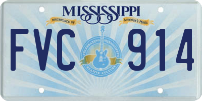MS license plate FVC914
