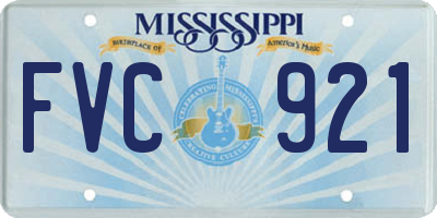 MS license plate FVC921