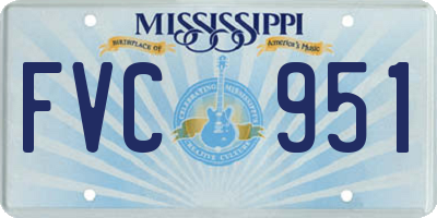 MS license plate FVC951