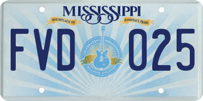 MS license plate FVD025