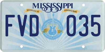 MS license plate FVD035