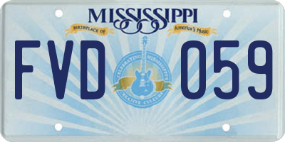 MS license plate FVD059