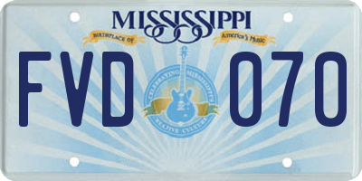 MS license plate FVD070