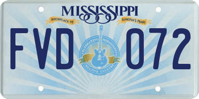 MS license plate FVD072