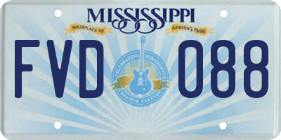 MS license plate FVD088