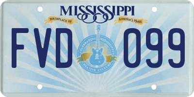 MS license plate FVD099