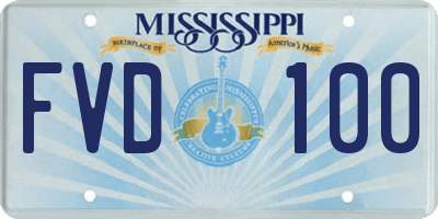 MS license plate FVD100