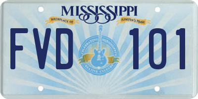 MS license plate FVD101