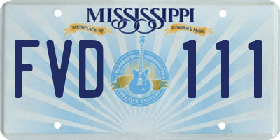 MS license plate FVD111