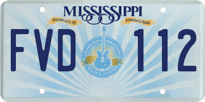 MS license plate FVD112