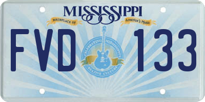 MS license plate FVD133