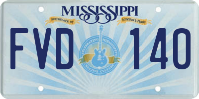 MS license plate FVD140