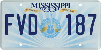 MS license plate FVD187