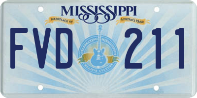 MS license plate FVD211