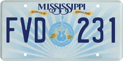 MS license plate FVD231