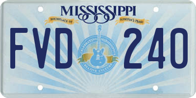 MS license plate FVD240